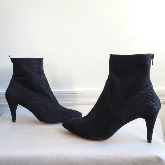 Free People Willa Leather Ankle Black Witchcore Booties New Size 11 - Picture 12 of 16